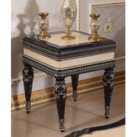 Casa Padrino Beistelltisch Luxus Barock Beistelltisch Beige / Schwarz / Gold - Prunkvoller Massivholz Tisch im Barockstil - Barock Möbel - Edel & Prunkvoll