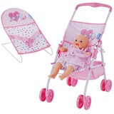 hauck 3-tlg. Puppenset - Babywippe, Buggy & Puppe (36 cm) - Love Heart