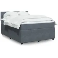 VidaXL Boxspringbett mit Matratze Dunkelgrau 160x200 cm Samt