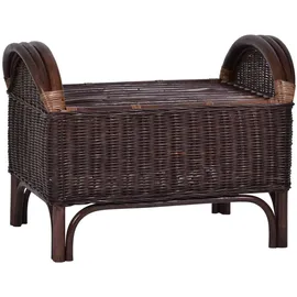 MiaMöbel Rattan Hocker Panama Baumwolle 65 x 46 x 46 cm Braun