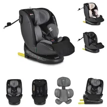 Cangaroo Kindersitz i-Size Castor (40-150cm) Gruppe 0/1/2/3 Isofix, Kopfschutz grau - Grau/Schwarz