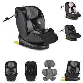 Cangaroo Kindersitz i-Size Castor (40-150cm) Gruppe 0/1/2/3 Isofix, Kopfschutz grau - Grau/Schwarz
