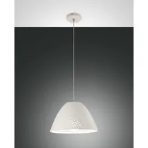 Fabas Luce Casale 1-flg. 30 cm rund weiß Keramik Metall