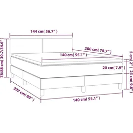 vidaXL Boxspringbett mit Matratze Creme 140x200 cm Stoff