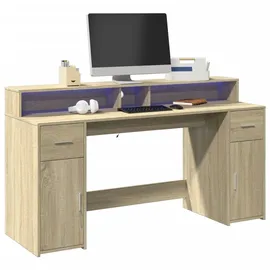 vidaXL Schreibtisch LED Sonoma-Eiche braun