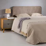 Idimex Kopfteil PILOV mit Wandbefestigung Greige - Bettkopfteil 140 cm, gepolsterte Bettrückwand perfekt für Boxspringbetten, weicher samt, runde ecken