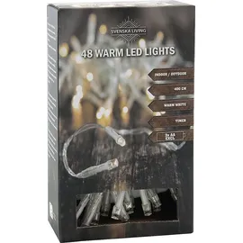 HIT - Led Lichterkette Batterie Timer 48 Leds für innen und außen