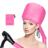 EULAPGOE Bonnet Attachment für Haartrockner, Helm-Trocknung Kappe Salon Hair Dryer Hood Bonnet Trockenhauben für Haare Wrap Turban Haartrockentuch (Hellrot)