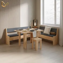 livinity® Eckbankgruppe, Tiberio Goldkraft Eiche 210 x 180 cm mit Tisch