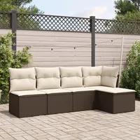Festnight Gartenlounge mit Stauraum Balkon Lounge Balkon Sofa Rattan Sofa Klein Rattansofa Gartensofa Ecksofa Lounge Sofa Outdoor Polyrattan Balkonmöbel Couch Gartenmöbel Ecklounge