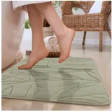 Paco Home Badematte Badteppich Badvorleger Flauschig Memory Foam 3D grün 65x120 cm -
