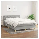 vidaXL Boxspringbett mit Matratze Hellgrau 140x200 cm Stoff