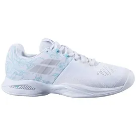 Babolat Frauen Propulse Blast Tennisindoorschuhe, White/Blue Stream, 39