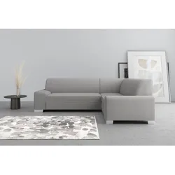 Ecksofa DOMO COLLECTION "Anzio L-Form", grau, B:259cm H:85cm T:191cm, Sofas, Wahlweise mit Bettfunktion und Federkern