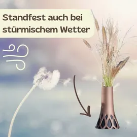 GarPet Grabvase mit Sockel Friedhofvase Grab Vase Friedhof Wetterfest Grabschmuck Vase für Grab Grabdekoration Grabvase Kunststoff Frostsicher Blumenvase... - Grau
