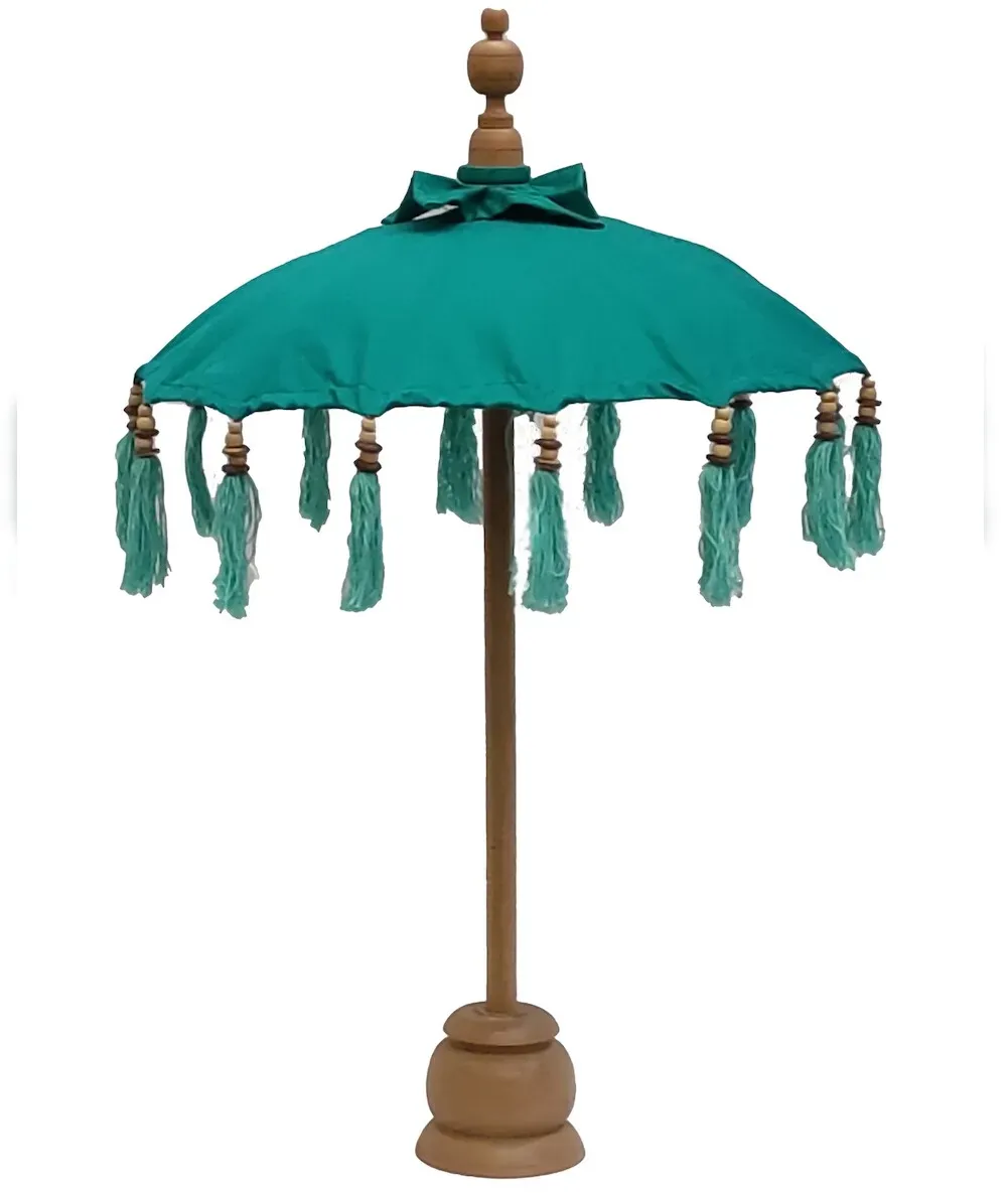 Sonnenschirm Bali-Schirm Dekoschirm 75x50cm Petrol farbend Mini Handmade Schirm