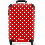 NoBoringSuitcases.com NoBoringSuitcases.com® Handgepäck Koffer Reisekoffer, mit Rollen, TSA Schloss, Hartschalenkoffer, Koffer Handgepäck, Trolley 55x40x20, Suitcase, Handgepäck 55x40x20 cm Punkte auf rotem Hintergrund - Cabin Size < ... - Bunt