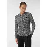 Comma, Jerseybluse mit Hemdkragen Schwarz 46