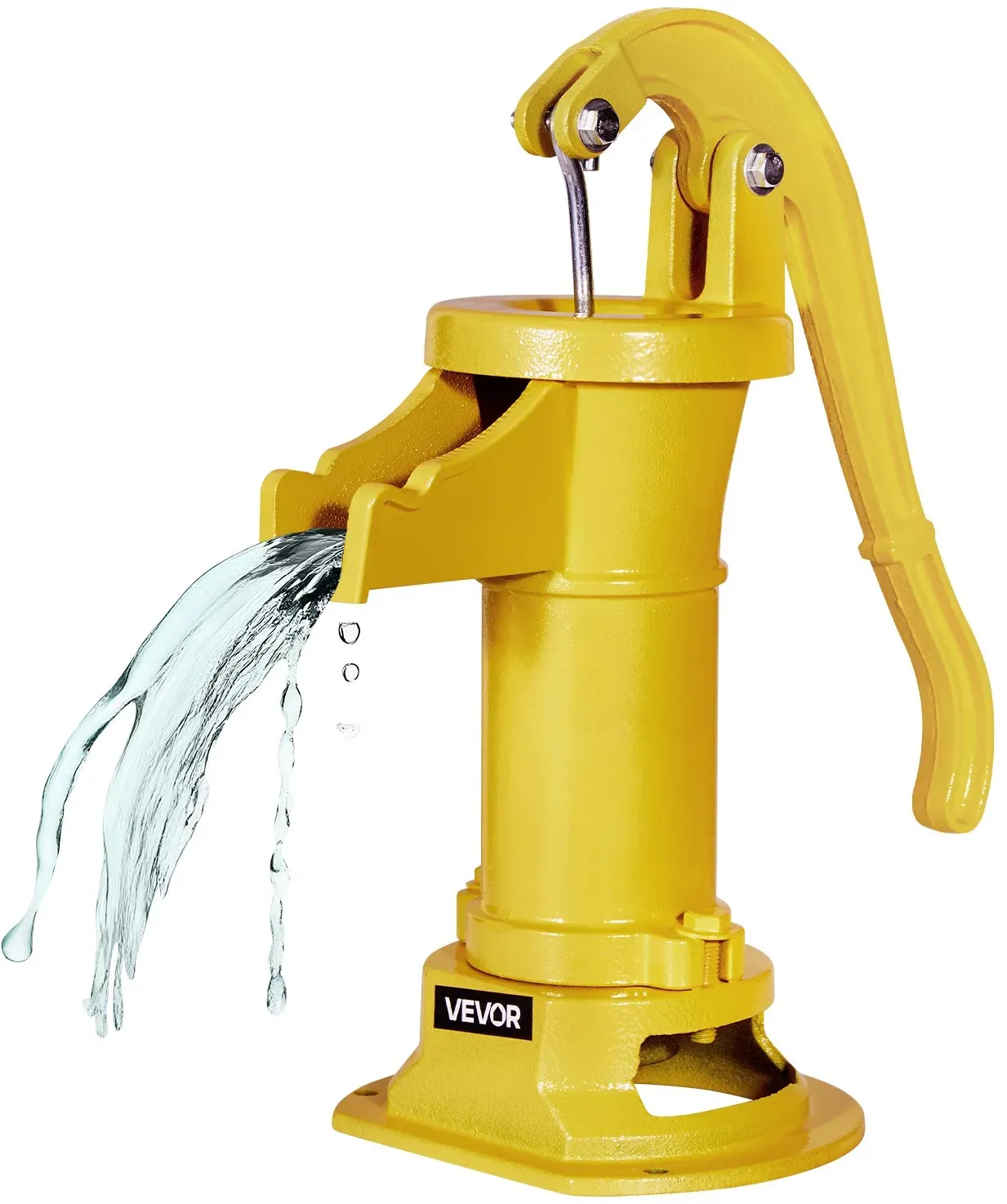 VEVOR Schwengelpumpe Antik Vintage, 7,6 m Förderhöhe, Nostalgiepumpe aus Gusseisen, Brunnenpumpe, Handpumpe, NPT 1-1/4 Zoll Anschluss, Gartenpumpe, für Garten, Teich, Hof, Bauernhof, Gelb