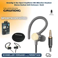 Grundig In Ear Sport Kopfhörer Mit Mikrofon Headset Stereo Earbud AUX Schwarz /