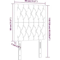 VidaXL LED Kopfteil Taupe 80x7x118/128 cm Stoff - Taupe