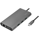 Logilink UA0383 - USB 3.2 (Gen 1) docking station USB-C 10-port PD silver