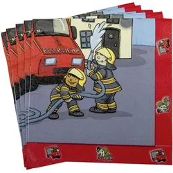 Feuerwehr Alarm Kindergeburtstag Serviette 33x33cm