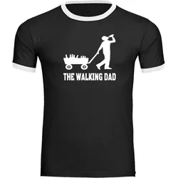 multifanshop Kontrast T-Shirt - Bollerwagen - The Walking Dad - Druck weiß - Männer