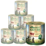 Dehner Best Nature Hundefutter, Nassfutter, für ältere Hunde, Lamm / Geflügel / Haferflocken, 6 x 800 g Dose (4.8 kg)