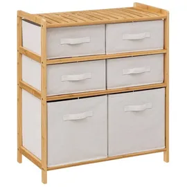 5five simply smart 5five Bambusregal TIDY mit 6 Textilkörben, Höhe 78,5 cm