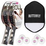 Butterfly Timo Boll Platin 85025 Tischtennisschläger + Hülle + 6x Bälle EINHEITSGRÖSSE