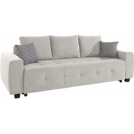 Collection AB Schlafsofa, mit Bettfunktion und Bettkasten, inkl. loser Rücken- und Zierkissen silberfarben