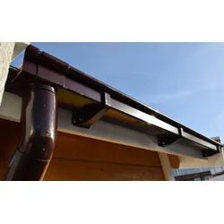 Kastendachrinne WEKA "Größe 4", braun, L:650cm, Kunststoff, Rinnen, braun, Für Pultdächer bis 650 cm