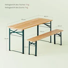 Woltu Bierzeltgarnitur 3-tlg. Beige