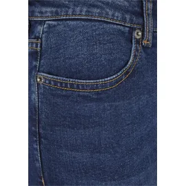 URBAN CLASSICS Skinny Open Hem Hochtaillierte Jeans Dark Blue Washed 27