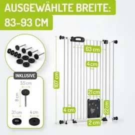Bomi Treppenschutzgitter Merle 73-161 cm Weiß