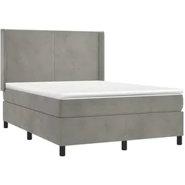 vidaXL Boxspringbett 140 x 200 cm Hellgrau