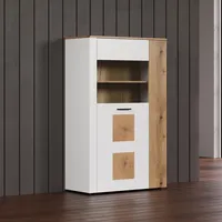 INOSIGN Standvitrine »Linz«, (1 St.), Stauraumvitrine mit eleganten Hirnholzapplikationen