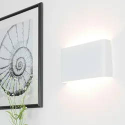 Licht-Erlebnisse Wandleuchte HAGA Weiß G9 indirektes Licht Moderne Up Down Wandlampe Flur Wohnzimmer Schlafzimmer, NO1/1/896