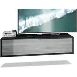 Vladon Lana Lowboard 120 x 29 x 37 cm Schwarz matt/Avola-Anthrazit MDF/Spanplatte