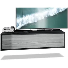 Vladon Lana Lowboard 120 x 29 x 37 cm Schwarz matt/Avola-Anthrazit MDF/Spanplatte