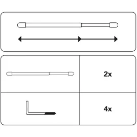 GARDINIA "Vitragestange" Gr. 4, braun, Ø:11mm, Metall, Gardinenstangen, Serie Vitragestange flachoval Ø 11 mm, 2er-Set