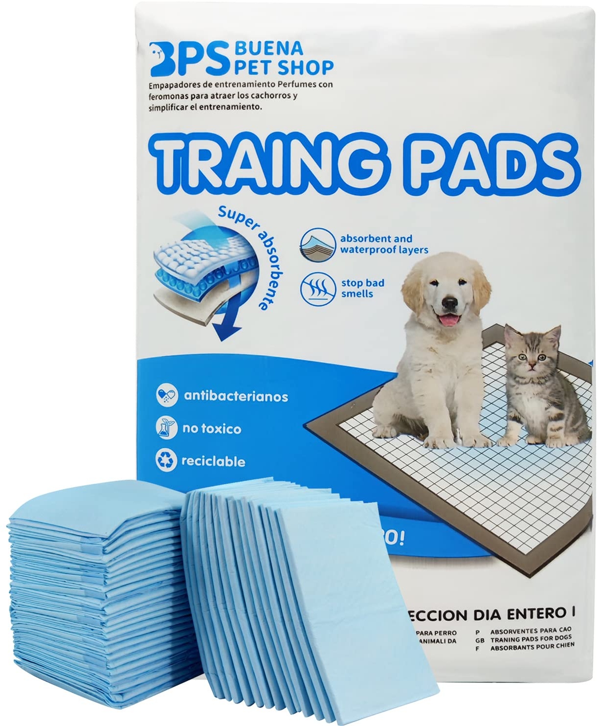 BPS Hygieneunterlagen für Haustiere Trainingssoakers Kohlenstoff-Trainingpads für Haustiere und Welpen Trainingsunterlagen für Welpen Super saugfähig Einzigartige (20st 60 * 60 cm) BPS-2167