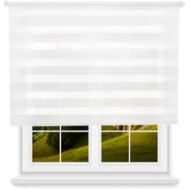 Wellhome Polyester Tag-/Nacht-Rollo 130 x 180 cm (Breite x Höhe) Weiß