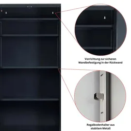 Proregal Aktenschrank 195 x 92 x 50 cm Anthrazit-Grau