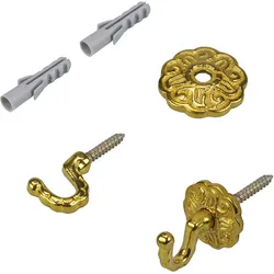 Zierhaken LIEDECO Gr. 2, grau (messingfarben), L:0,35cm, Metall, Haken, für Vorhänge