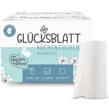 glücksblatt Küchenrollen reinweiß 3-lagig 9 Rollen
