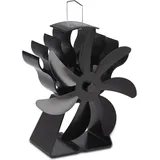 Holzofenventilator, Geräuschloser Betrieb, 7 Flügel, Wärmebetriebener Ofenventilator für Zuhause (Schwarz) - Ej.life