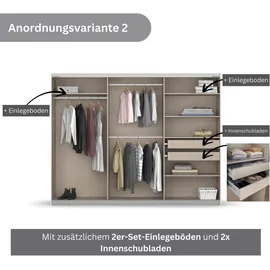 Rauch Schwebetürenschrank »Koluna«, Glasfront, inkl. 2 Innenschubladen sowie extra Böden beige