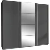 WIMEX Schwebetürenschrank WIMEX "Bern Schiebetürenschrank TOPSELLER", grau (graphit, alu), B:225cm H:210cm T:64cm, Spanplatte, Schränke, Schwebetürenschrank, Schrank mit zusätzlicher Innenausstattung, Garderobe